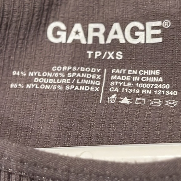Garage seamless cropped tank. Grey. XS. - Picture 3 of 3